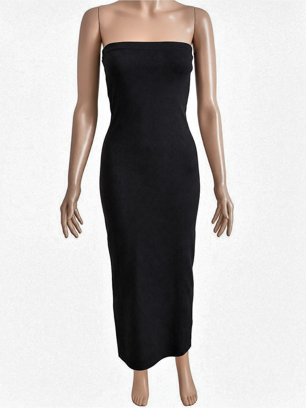 Zara Maxi Strapless Dress in Black Size Large NWOT